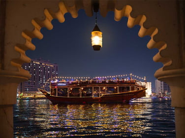 Premium Royal Creek Cruise & Dining Experience Dubai | Luxury Dhow Dinner Cruise Dubai Creek