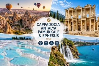 6 Days Cappadocia, Antalya, Pamukkale & Ephesus Tour from Istanbul