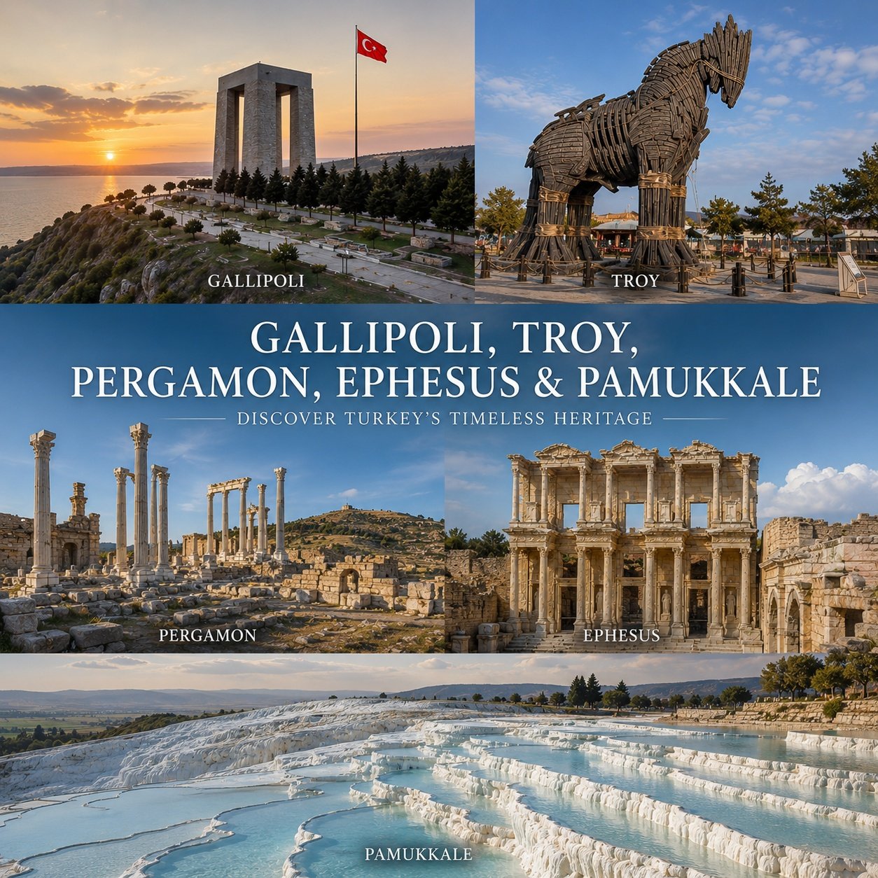 5-Day Gallipoli, Troy, Pergamon, Ephesus & Pamukkale Tour from Istanbul by Bus