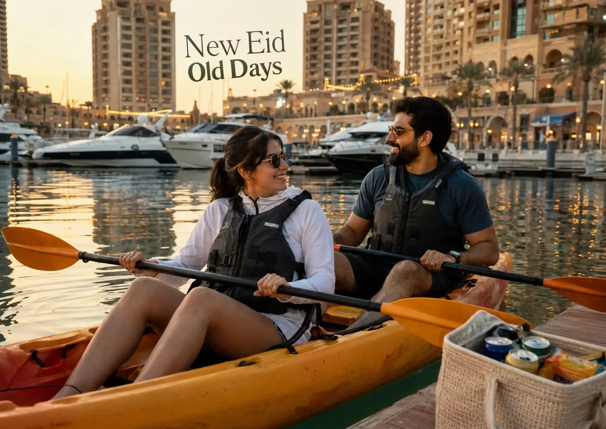 Sunset Paddling & Childhood Snacks at The Pearl — Kayak & SUP Doha Eid 2026